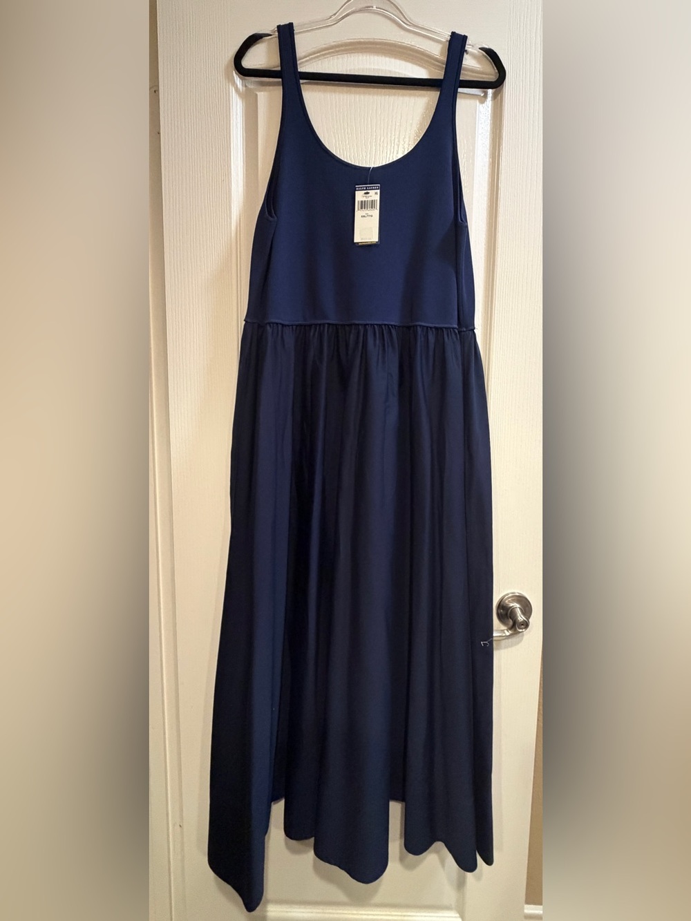 Polo Ralph Lauren Sleeveless Ponte and Poplin Midi Dress